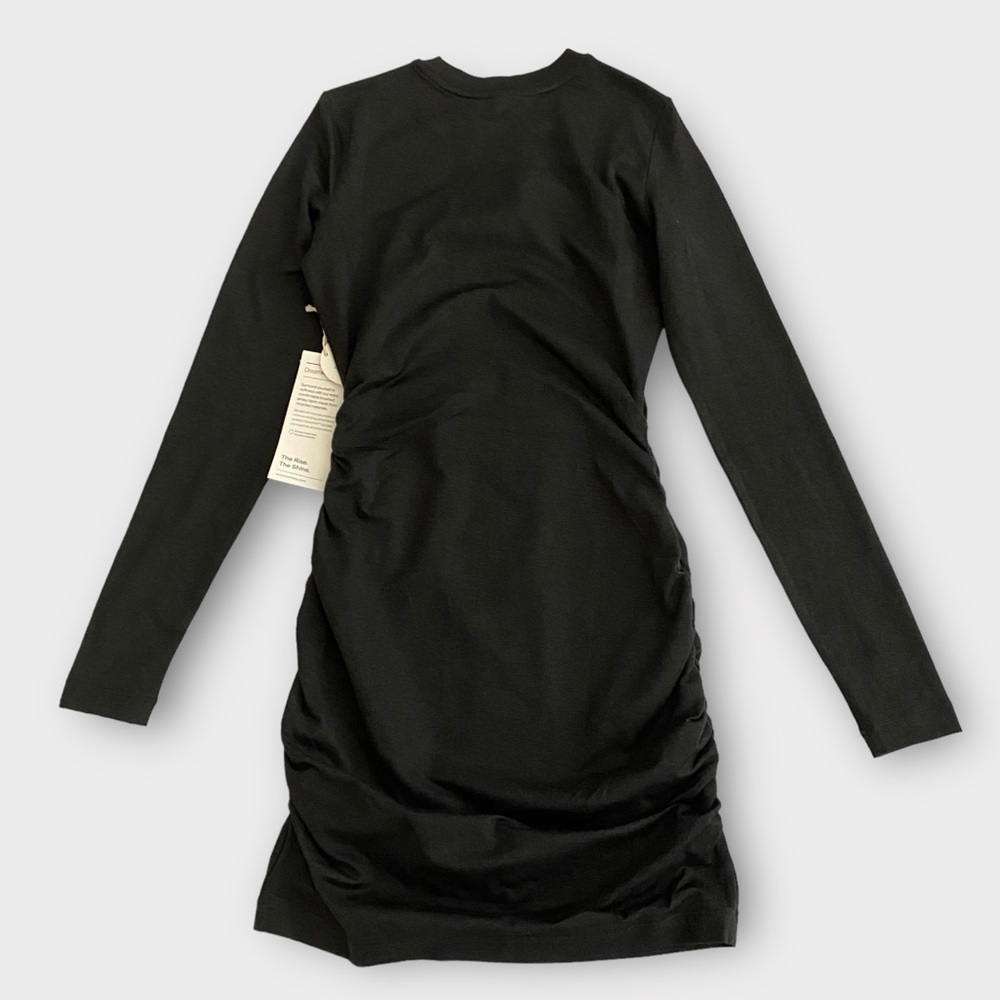 Vuori Women Long Sleeve Halo Essential Dress Size XS DreamKnit Black Heather NWT - Picture 4 of 9